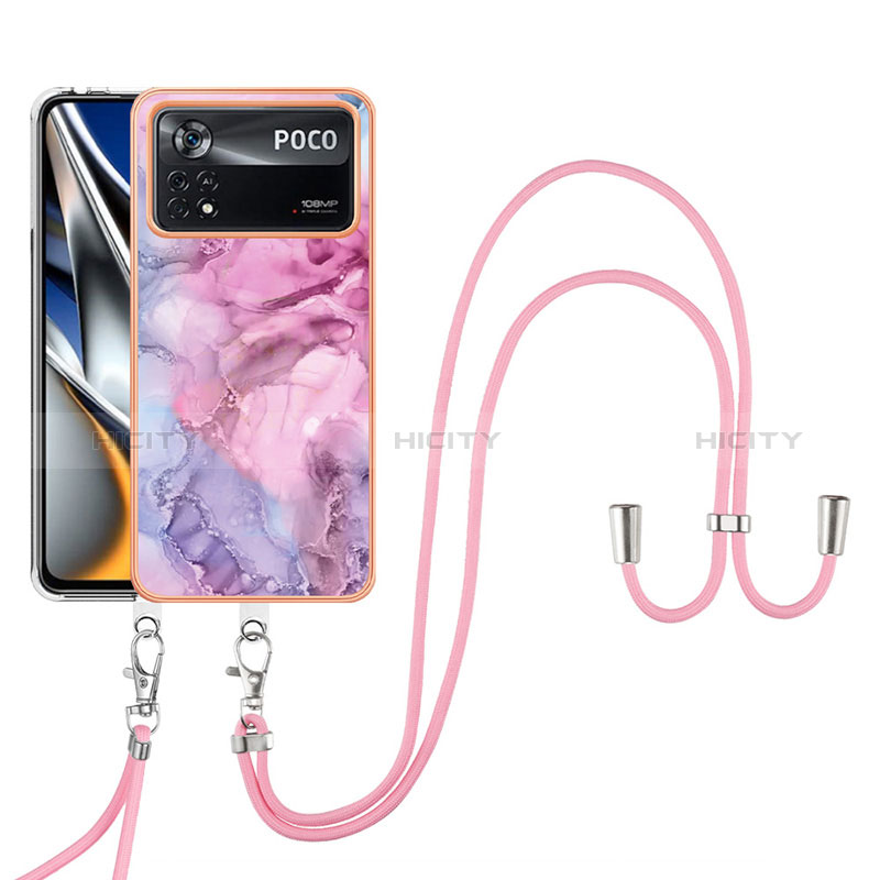 Funda Silicona Gel Goma Patron de Moda Carcasa con Acollador Cordon Lanyard YB7 para Xiaomi Poco X4 Pro 5G