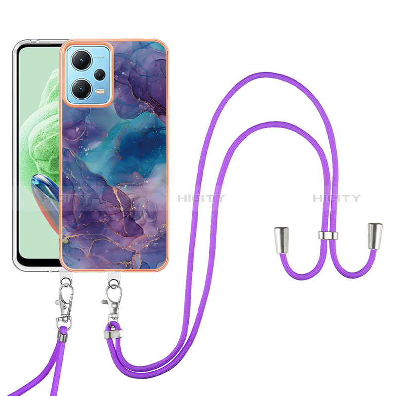 Funda Silicona Gel Goma Patron de Moda Carcasa con Acollador Cordon Lanyard YB7 para Xiaomi Poco X5 5G