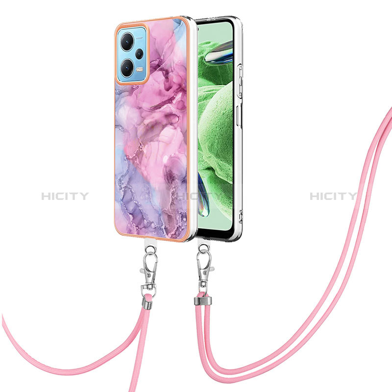 Funda Silicona Gel Goma Patron de Moda Carcasa con Acollador Cordon Lanyard YB7 para Xiaomi Poco X5 5G