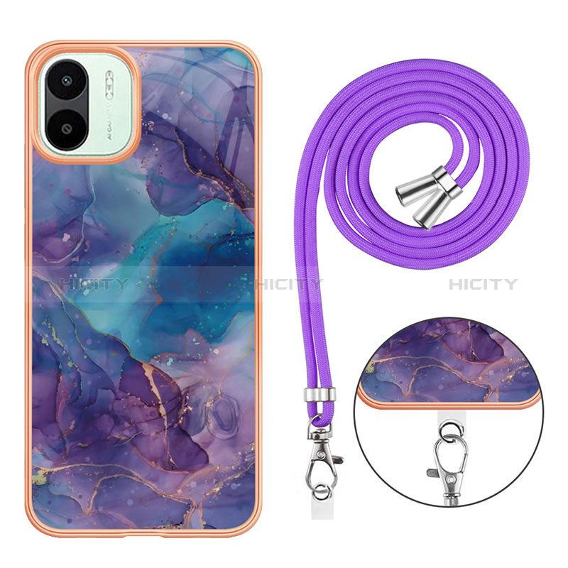 Funda Silicona Gel Goma Patron de Moda Carcasa con Acollador Cordon Lanyard YB7 para Xiaomi Redmi A1