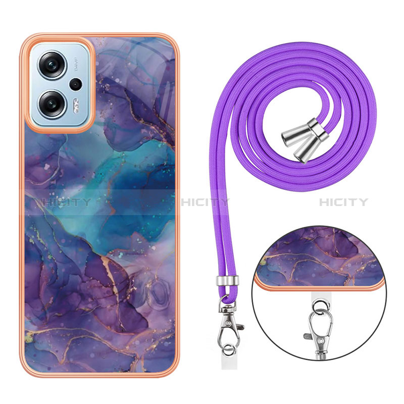 Funda Silicona Gel Goma Patron de Moda Carcasa con Acollador Cordon Lanyard YB7 para Xiaomi Redmi K50i 5G