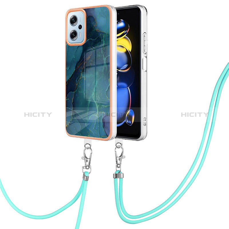 Funda Silicona Gel Goma Patron de Moda Carcasa con Acollador Cordon Lanyard YB7 para Xiaomi Redmi K50i 5G