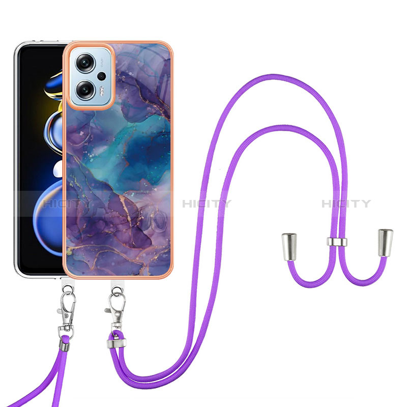 Funda Silicona Gel Goma Patron de Moda Carcasa con Acollador Cordon Lanyard YB7 para Xiaomi Redmi K50i 5G