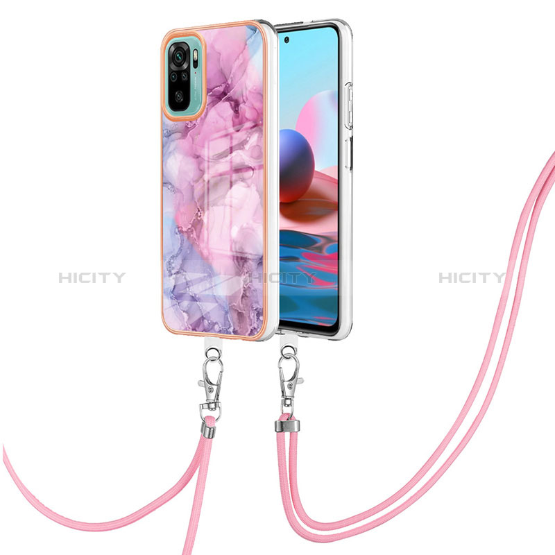 Funda Silicona Gel Goma Patron de Moda Carcasa con Acollador Cordon Lanyard YB7 para Xiaomi Redmi Note 11 SE India 4G