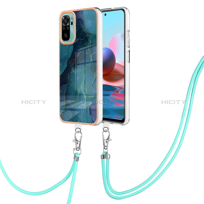 Funda Silicona Gel Goma Patron de Moda Carcasa con Acollador Cordon Lanyard YB7 para Xiaomi Redmi Note 11 SE India 4G