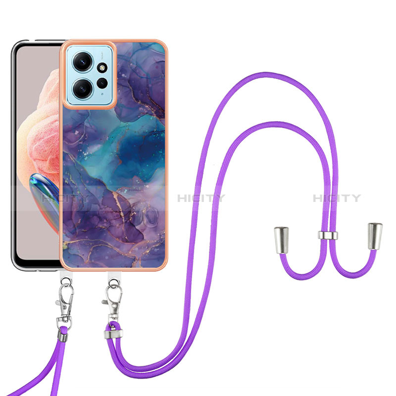 Funda Silicona Gel Goma Patron de Moda Carcasa con Acollador Cordon Lanyard YB7 para Xiaomi Redmi Note 12 4G