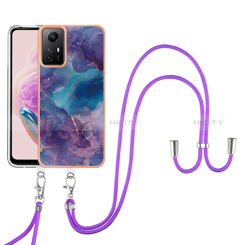 Funda Silicona Gel Goma Patron de Moda Carcasa con Acollador Cordon Lanyard YB7 para Xiaomi Redmi Note 12S