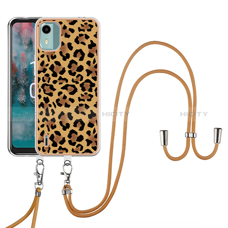 Funda Silicona Gel Goma Patron de Moda Carcasa con Acollador Cordon Lanyard YB8 para Nokia C12 Pro