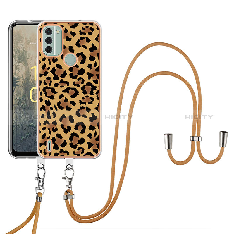 Funda Silicona Gel Goma Patron de Moda Carcasa con Acollador Cordon Lanyard YB8 para Nokia C31