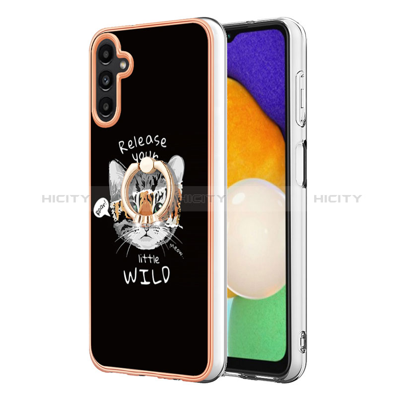 Funda Silicona Gel Goma Patron de Moda Carcasa con Acollador Cordon Lanyard YB8 para Samsung Galaxy A14 4G