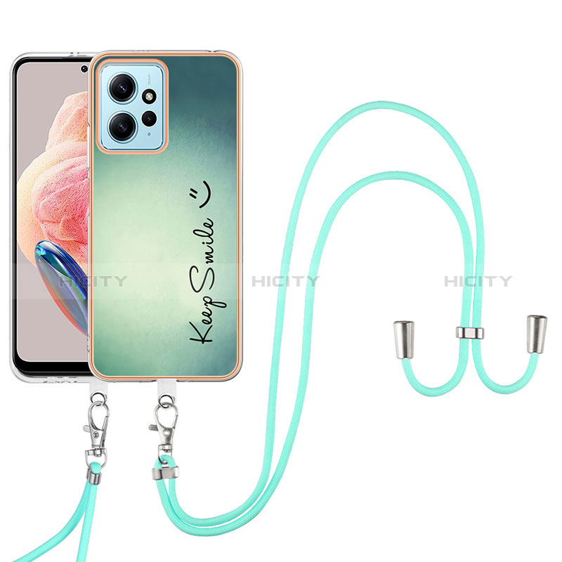 Funda Silicona Gel Goma Patron de Moda Carcasa con Acollador Cordon Lanyard YB8 para Xiaomi Redmi Note 12 4G