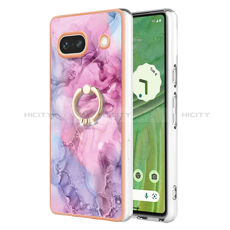 Funda Silicona Gel Goma Patron de Moda Carcasa con Anillo de dedo Soporte Y01B para Google Pixel 7a 5G