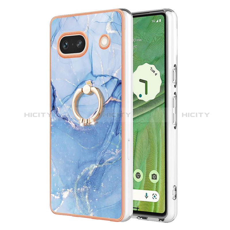 Funda Silicona Gel Goma Patron de Moda Carcasa con Anillo de dedo Soporte Y01B para Google Pixel 7a 5G