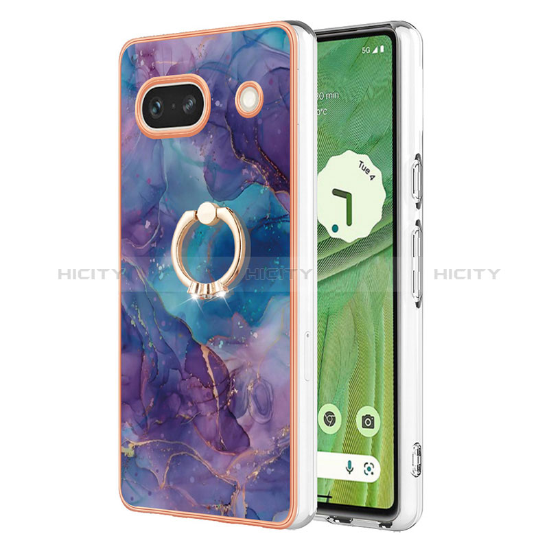 Funda Silicona Gel Goma Patron de Moda Carcasa con Anillo de dedo Soporte Y01B para Google Pixel 7a 5G