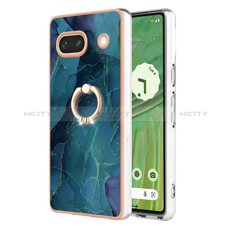 Funda Silicona Gel Goma Patron de Moda Carcasa con Anillo de dedo Soporte Y01B para Google Pixel 7a 5G