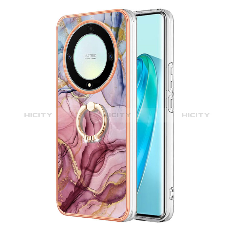 Funda Silicona Gel Goma Patron de Moda Carcasa con Anillo de dedo Soporte Y01B para Huawei Honor Magic5 Lite 5G