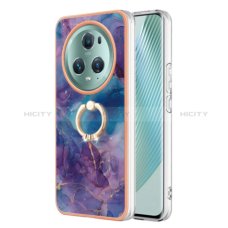 Funda Silicona Gel Goma Patron de Moda Carcasa con Anillo de dedo Soporte Y01B para Huawei Honor Magic5 Pro 5G