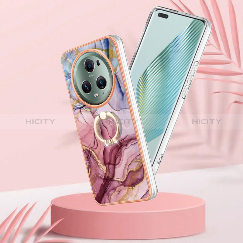 Funda Silicona Gel Goma Patron de Moda Carcasa con Anillo de dedo Soporte Y01B para Huawei Honor Magic5 Pro 5G