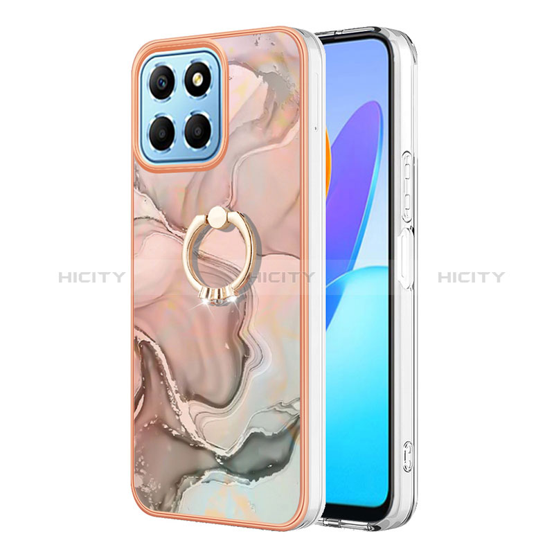 Funda Silicona Gel Goma Patron de Moda Carcasa con Anillo de dedo Soporte Y01B para Huawei Honor X6