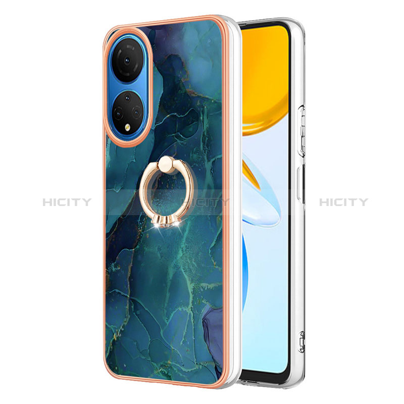 Funda Silicona Gel Goma Patron de Moda Carcasa con Anillo de dedo Soporte Y01B para Huawei Honor X7