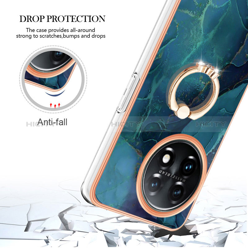 Funda Silicona Gel Goma Patron de Moda Carcasa con Anillo de dedo Soporte Y01B para OnePlus 11 5G