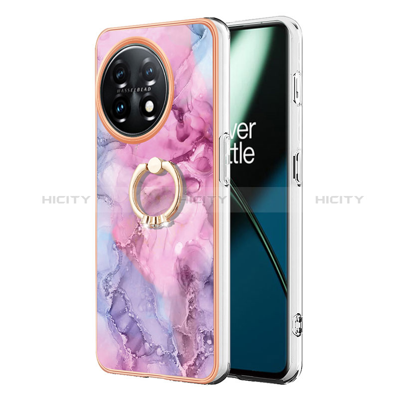 Funda Silicona Gel Goma Patron de Moda Carcasa con Anillo de dedo Soporte Y01B para OnePlus 11 5G