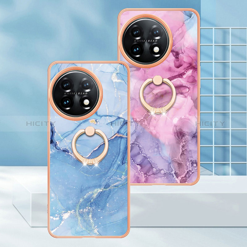 Funda Silicona Gel Goma Patron de Moda Carcasa con Anillo de dedo Soporte Y01B para OnePlus 11 5G