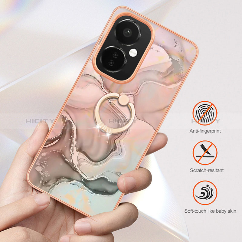 Funda Silicona Gel Goma Patron de Moda Carcasa con Anillo de dedo Soporte Y01B para OnePlus Nord CE 3 5G