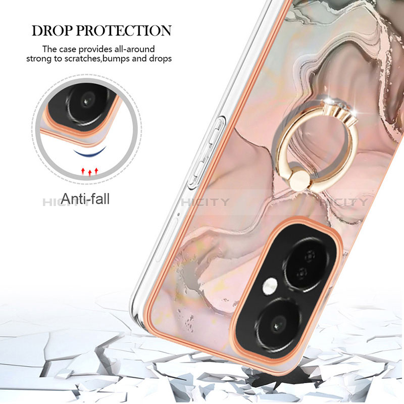 Funda Silicona Gel Goma Patron de Moda Carcasa con Anillo de dedo Soporte Y01B para OnePlus Nord CE 3 5G