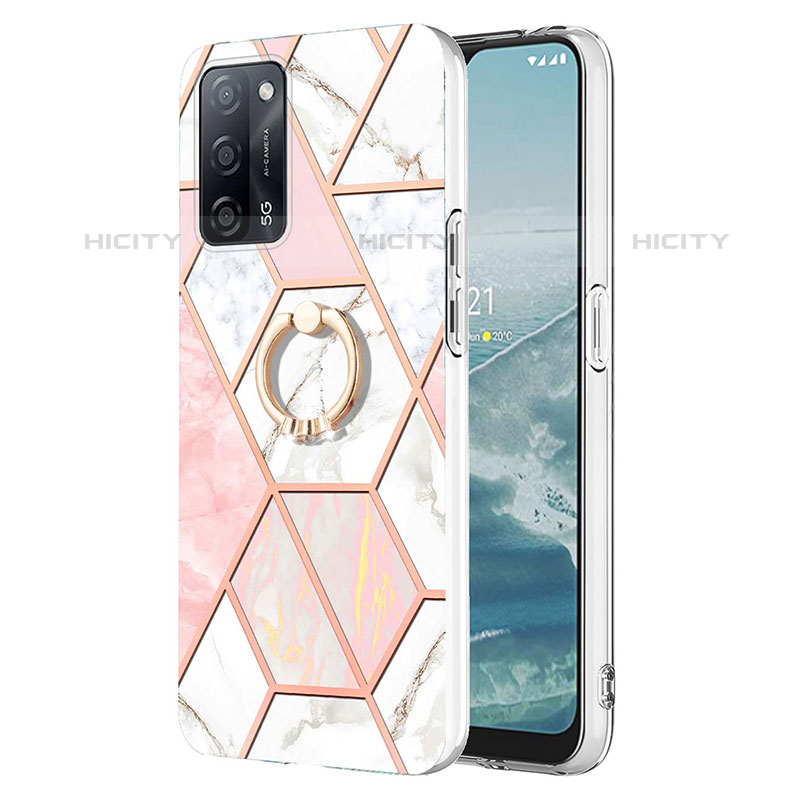 Funda Silicona Gel Goma Patron de Moda Carcasa con Anillo de dedo Soporte Y01B para Oppo A53s 5G