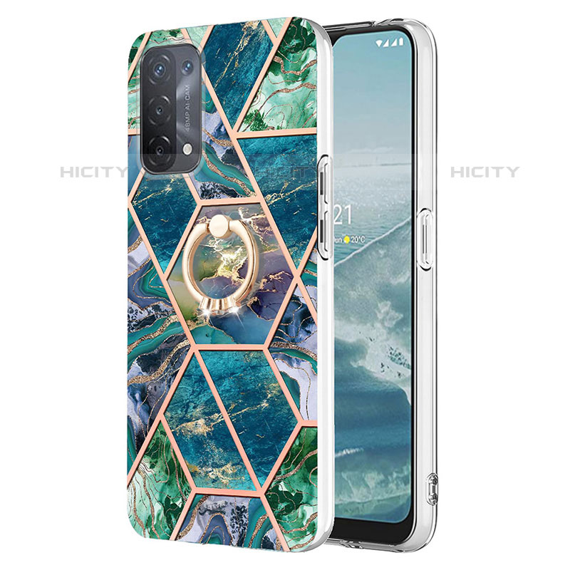 Funda Silicona Gel Goma Patron de Moda Carcasa con Anillo de dedo Soporte Y01B para Oppo A93 5G