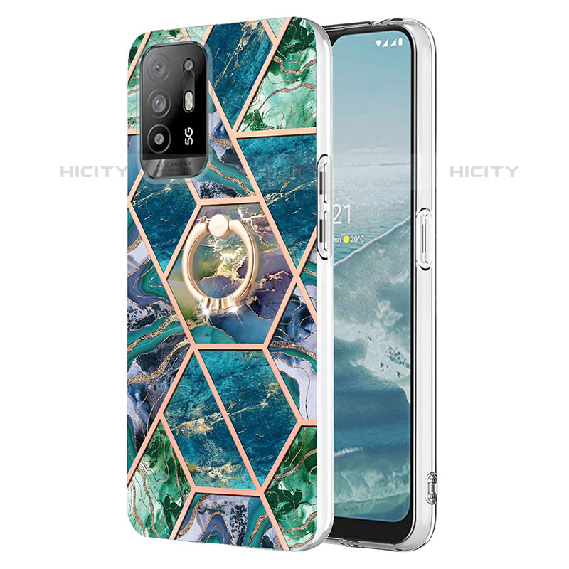 Funda Silicona Gel Goma Patron de Moda Carcasa con Anillo de dedo Soporte Y01B para Oppo A95 5G