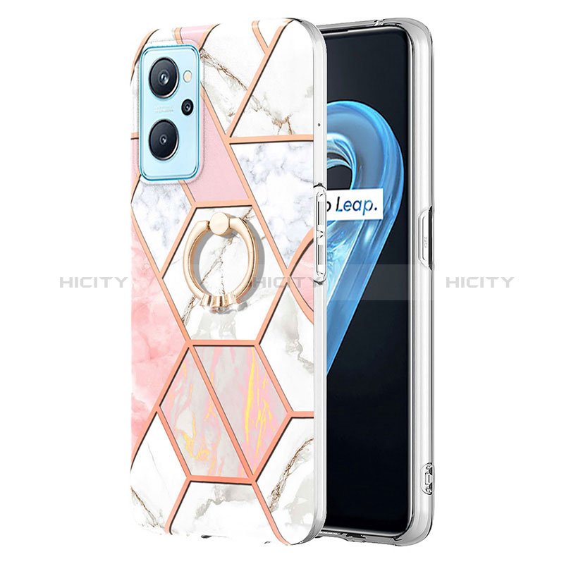 Funda Silicona Gel Goma Patron de Moda Carcasa con Anillo de dedo Soporte Y01B para Oppo A96 4G