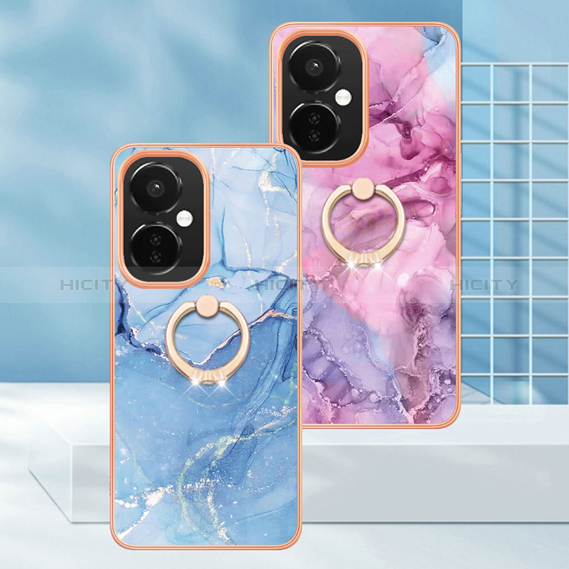 Funda Silicona Gel Goma Patron de Moda Carcasa con Anillo de dedo Soporte Y01B para Oppo K11x 5G