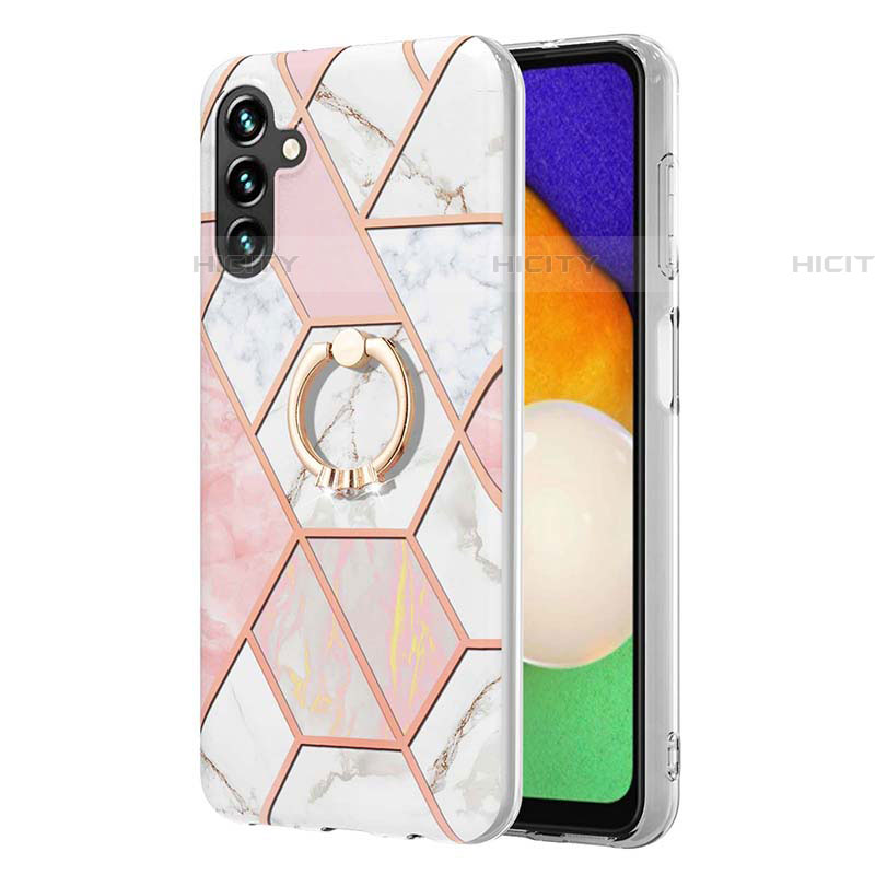 Funda Silicona Gel Goma Patron de Moda Carcasa con Anillo de dedo Soporte Y01B para Samsung Galaxy A04s