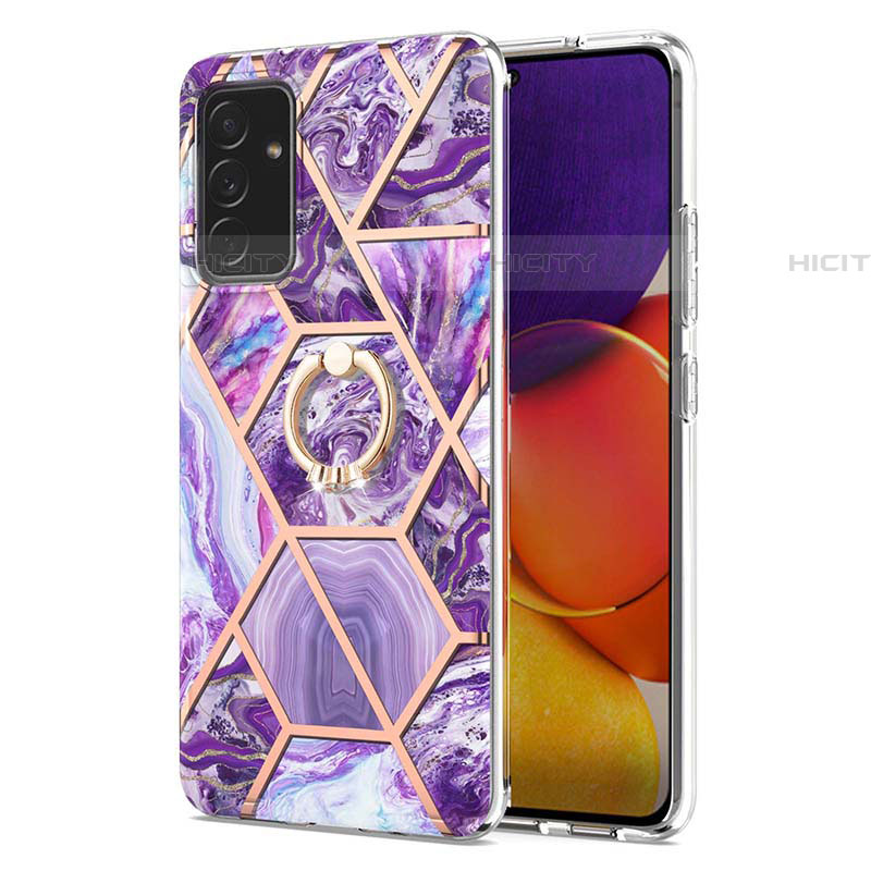 Funda Silicona Gel Goma Patron de Moda Carcasa con Anillo de dedo Soporte Y01B para Samsung Galaxy A05s