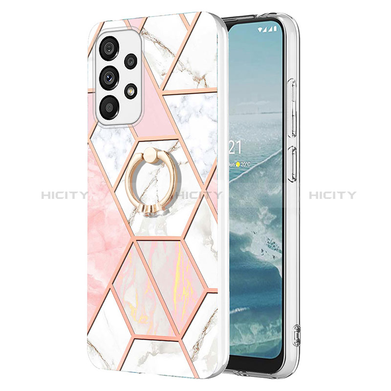 Funda Silicona Gel Goma Patron de Moda Carcasa con Anillo de dedo Soporte Y01B para Samsung Galaxy A23 5G