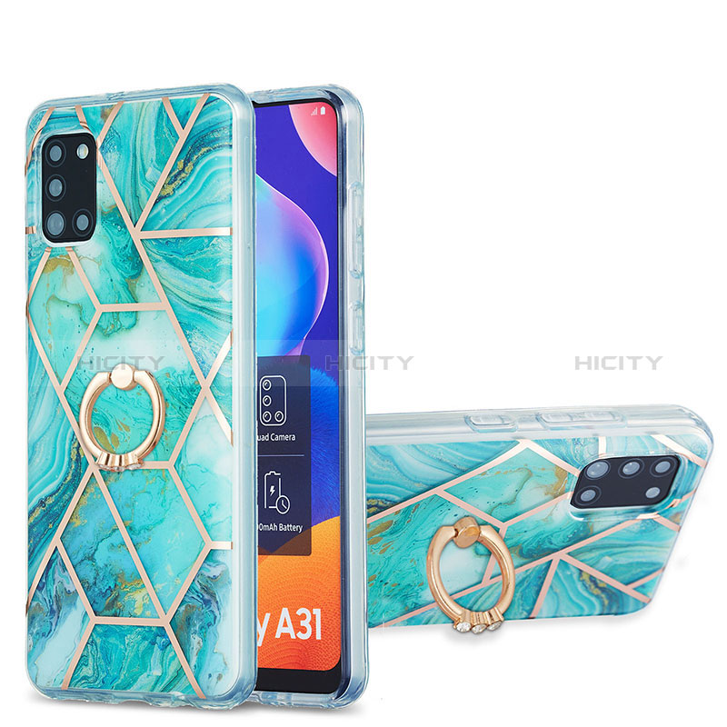 Funda Silicona Gel Goma Patron de Moda Carcasa con Anillo de dedo Soporte Y01B para Samsung Galaxy A31