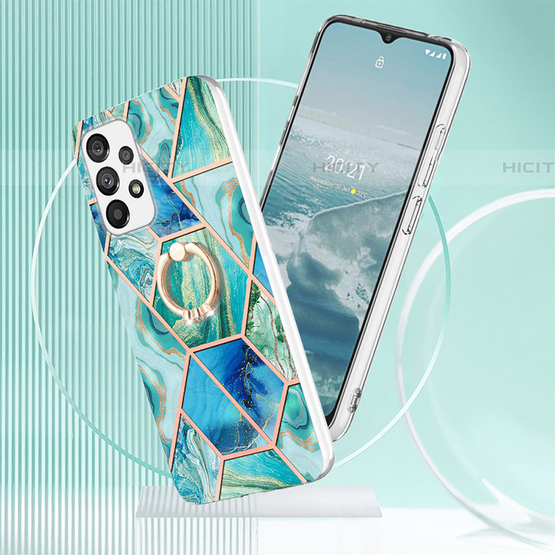 Funda Silicona Gel Goma Patron de Moda Carcasa con Anillo de dedo Soporte Y01B para Samsung Galaxy A53 5G