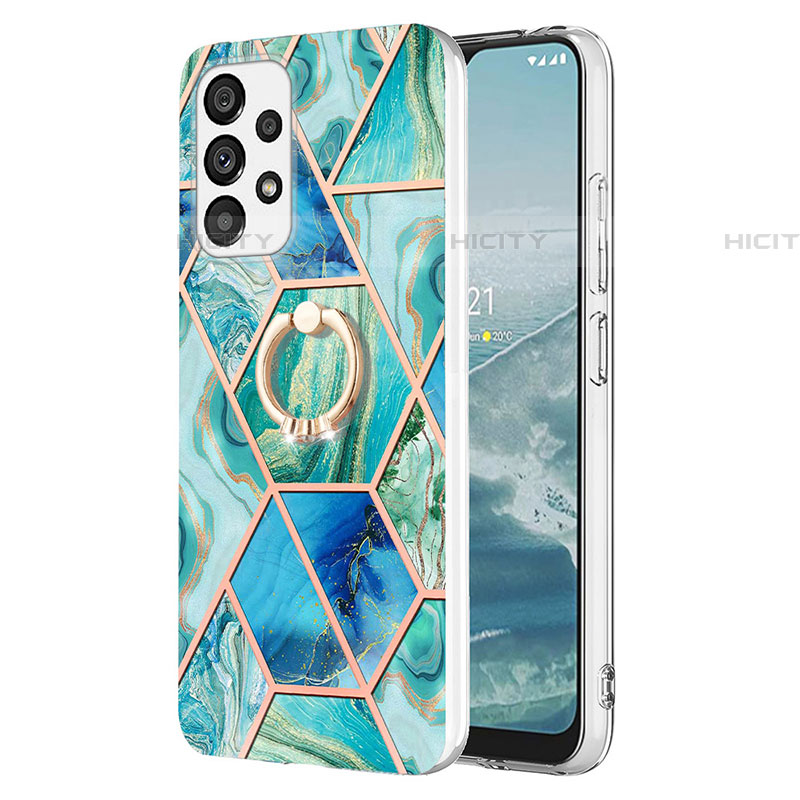 Funda Silicona Gel Goma Patron de Moda Carcasa con Anillo de dedo Soporte Y01B para Samsung Galaxy A53 5G