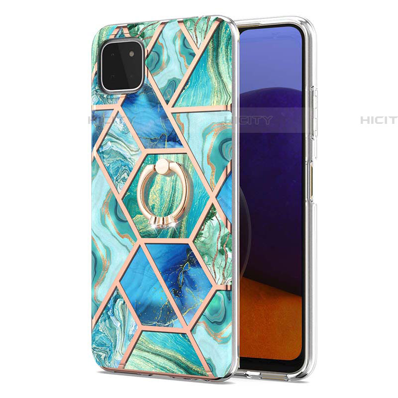 Funda Silicona Gel Goma Patron de Moda Carcasa con Anillo de dedo Soporte Y01B para Samsung Galaxy F42 5G