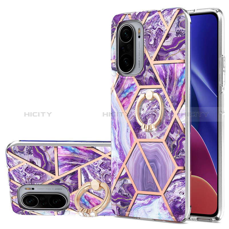 Funda Silicona Gel Goma Patron de Moda Carcasa con Anillo de dedo Soporte Y01B para Xiaomi Mi 11i 5G