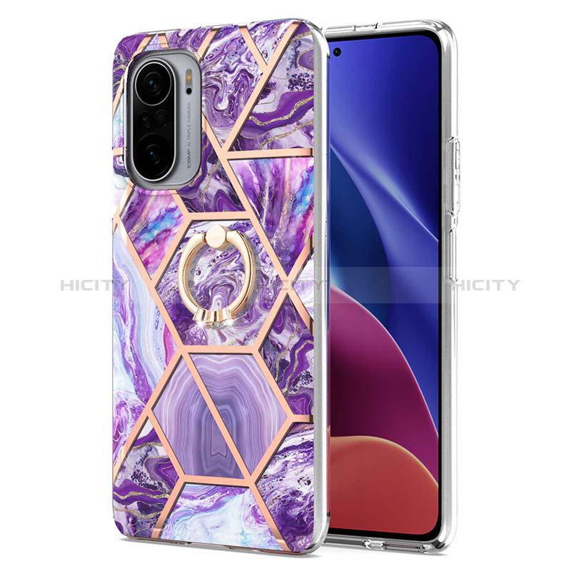 Funda Silicona Gel Goma Patron de Moda Carcasa con Anillo de dedo Soporte Y01B para Xiaomi Mi 11i 5G