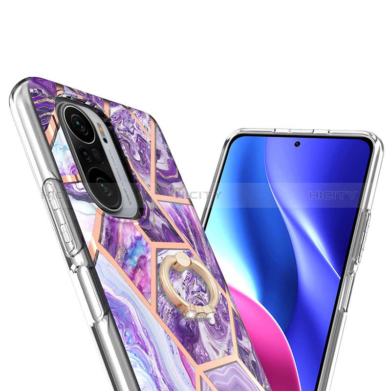 Funda Silicona Gel Goma Patron de Moda Carcasa con Anillo de dedo Soporte Y01B para Xiaomi Mi 11i 5G