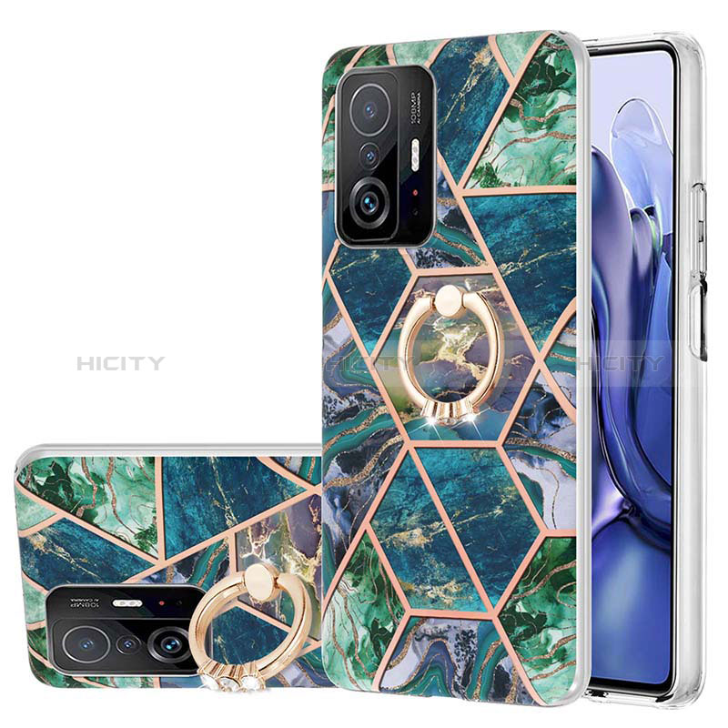 Funda Silicona Gel Goma Patron de Moda Carcasa con Anillo de dedo Soporte Y01B para Xiaomi Mi 11T 5G