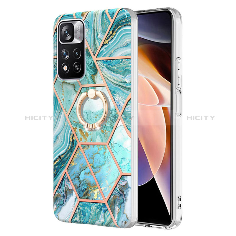 Funda Silicona Gel Goma Patron de Moda Carcasa con Anillo de dedo Soporte Y01B para Xiaomi Poco X4 NFC