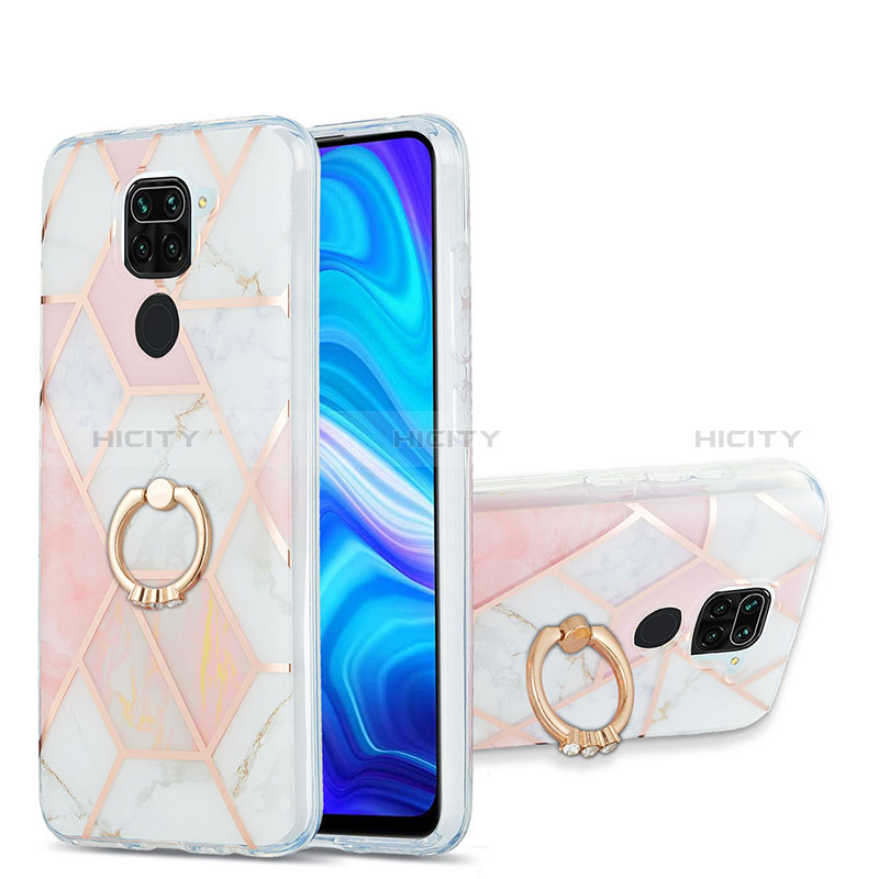 Funda Silicona Gel Goma Patron de Moda Carcasa con Anillo de dedo Soporte Y01B para Xiaomi Redmi 10X 4G