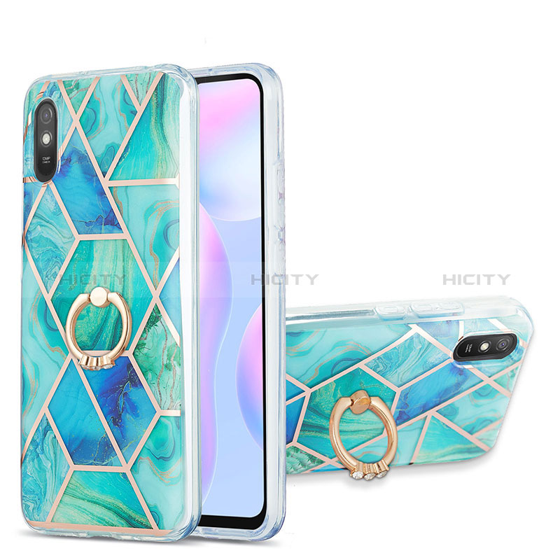 Funda Silicona Gel Goma Patron de Moda Carcasa con Anillo de dedo Soporte Y01B para Xiaomi Redmi 9i