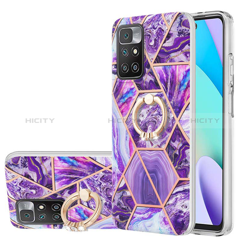 Funda Silicona Gel Goma Patron de Moda Carcasa con Anillo de dedo Soporte Y01B para Xiaomi Redmi Note 11 4G (2021)