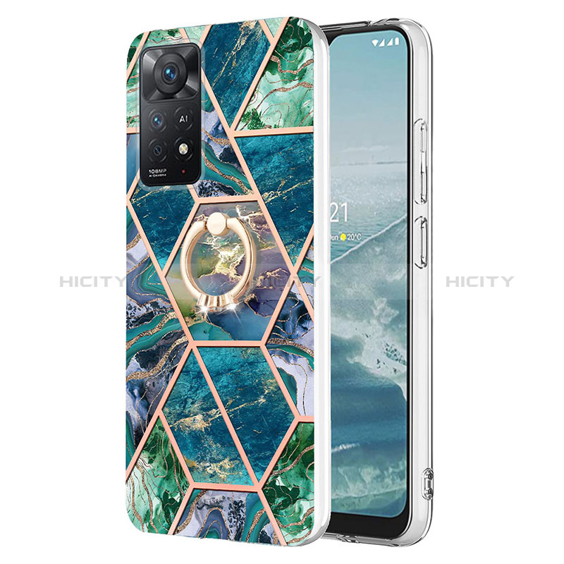 Funda Silicona Gel Goma Patron de Moda Carcasa con Anillo de dedo Soporte Y01B para Xiaomi Redmi Note 11 Pro 4G